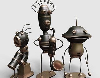 Machinarium 金属人物摆件组合 Machinarium 金属人物摆件组合3d模型下载【ID:581331】