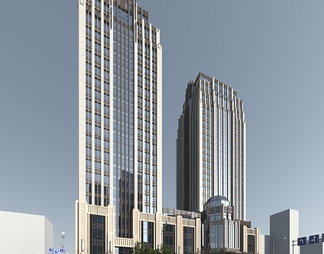 写字楼办公楼商业楼 写字楼办公楼商业楼3d模型下载【ID:584001】