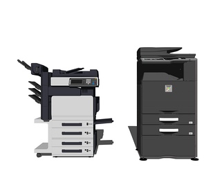 打印机复印机办公用品 打印机复印机办公用品SU模型下载【ID:598737】