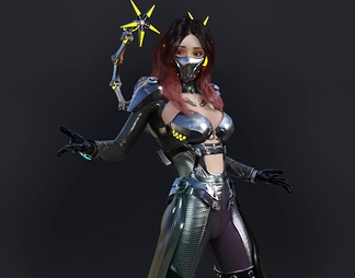 赛博朋克女战士 赛博朋克女战士3D模型下载【ID:603060】