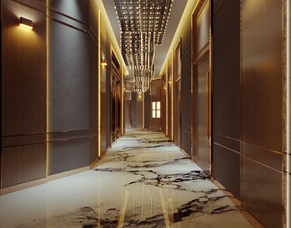 酒店过道 酒店过道3D模型下载【ID:604068】