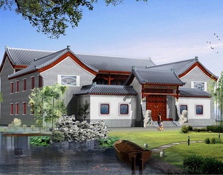 仿古四合院建筑设计施工图 仿古四合院建筑设计施工图【ID:605238】