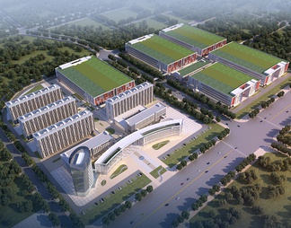 工业园,厂房 工业园,厂房3D模型下载【ID:622021】
