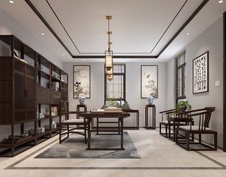 书房吧 书房吧3D模型下载【ID:623860】