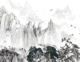 水墨山水 水墨山水贴图下载【ID:632479】