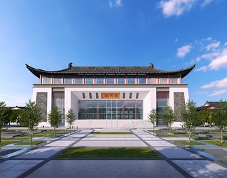 学校图书馆 学校图书馆3D模型下载【ID:652852】