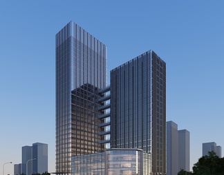 办公楼,写字楼 办公楼,写字楼3D模型下载【ID:655771】