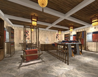 布艺展厅 布艺展厅3D模型下载【ID:655486】