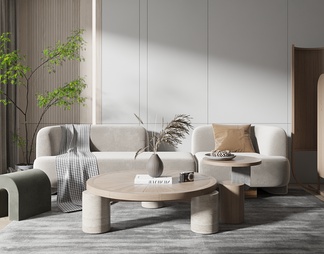沙发茶几组合 沙发茶几组合3D模型下载【ID:671303】