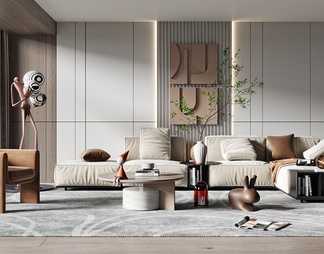 客厅 客厅3D模型下载【ID:673073】