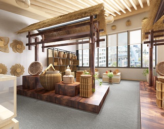 竹艺术展厅 竹艺术展厅3D模型下载【ID:674999】