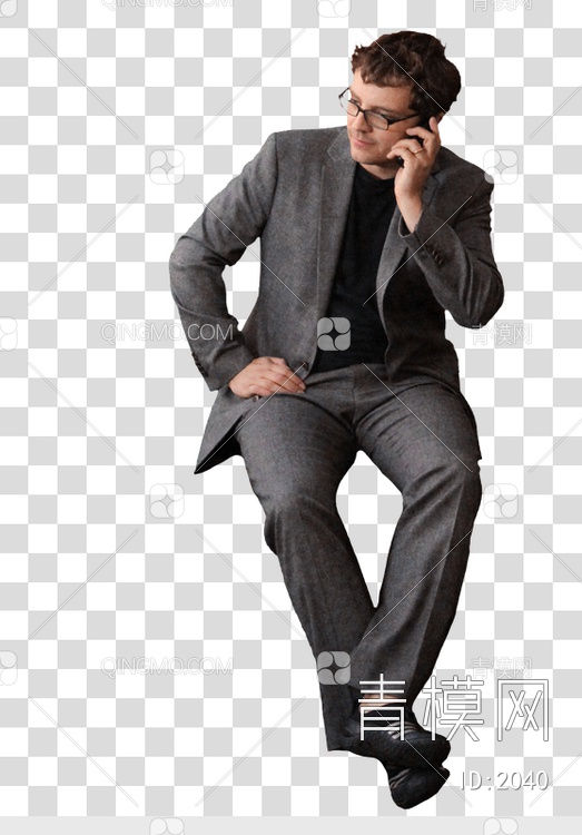关键字: png黑灰大尺寸 人物后期素材 平视男人坐着打电话