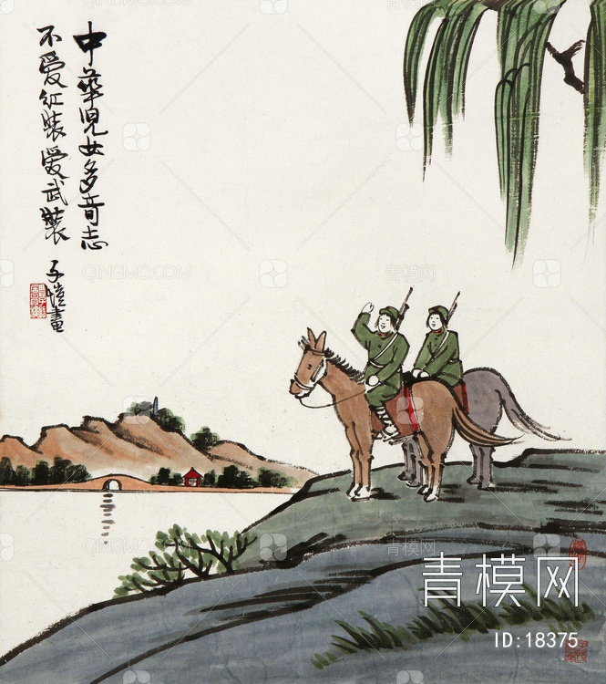 关键字: 特大尺寸灰白绿jpg 国画特写挂画贴图库 丰子恺