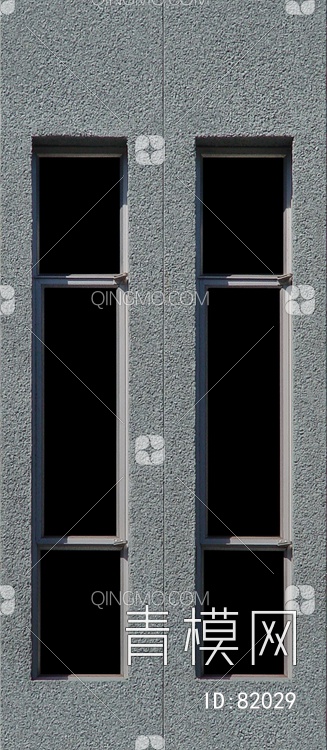 外墙窗户贴图 大尺寸灰黑jpg外墙窗户3d贴图下载-青墨3d贴图库