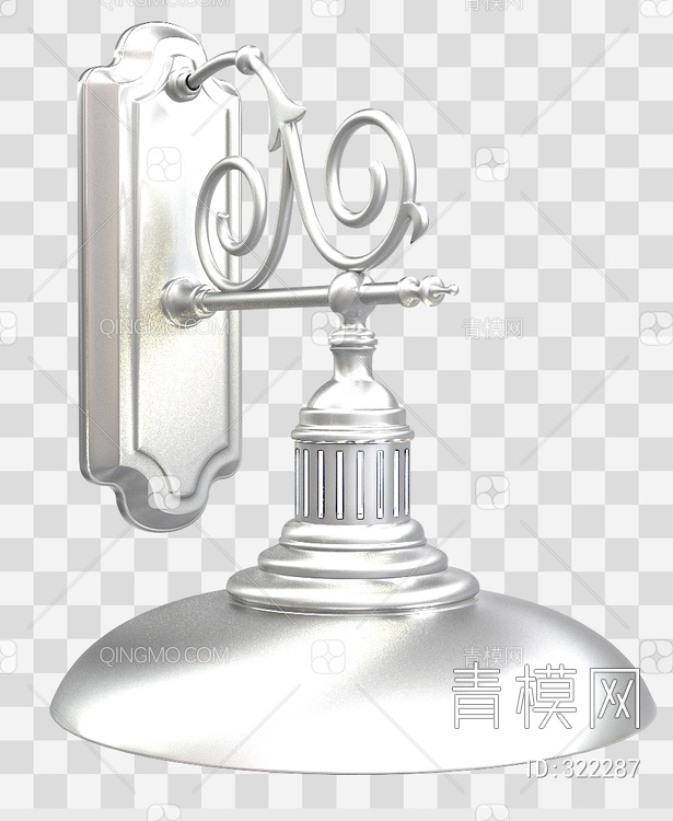 关键字: 灰白大尺寸jpg 壁灯灯具3d模型 壁灯