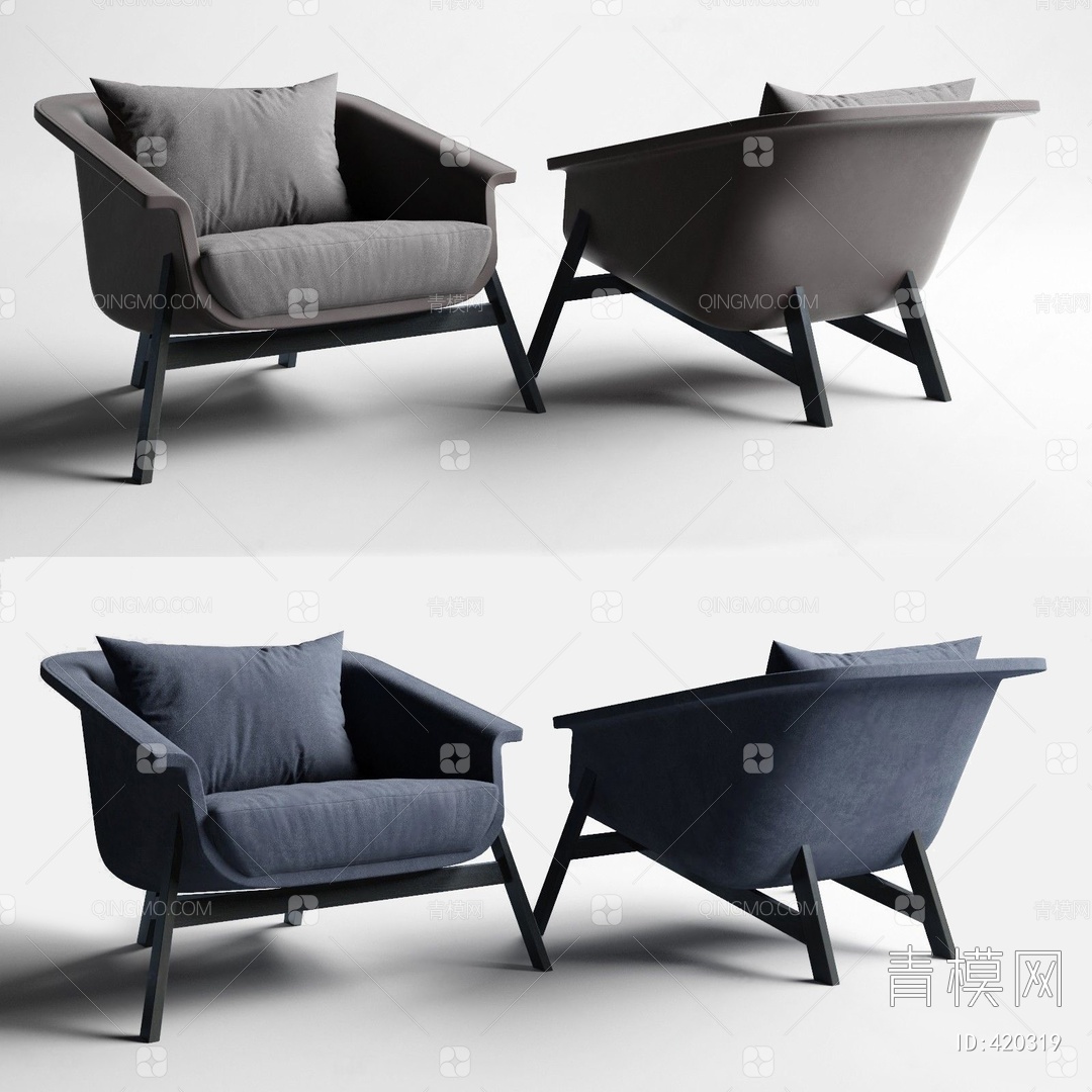 【休闲椅组合3D模型】-现代VR有灯光有贴图MAX2016休闲椅组合3d模型下载-ID420319-免费3Dmax模型库 - 青模3d模型网