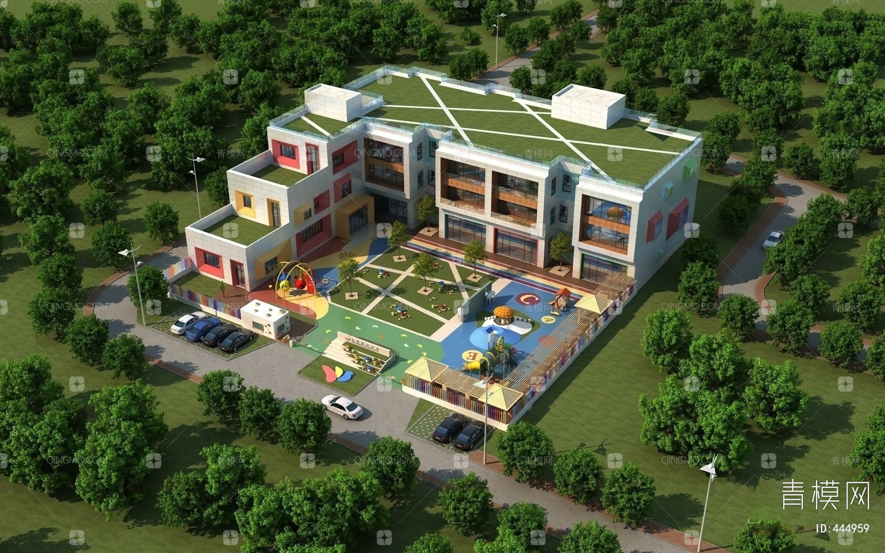 关键字: 绿现代 学校现代建筑建筑模型3d模型 幼儿园建筑