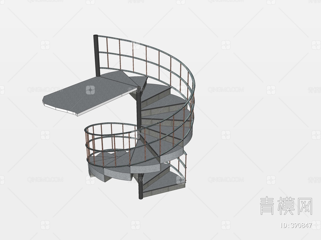 旋转楼梯su模型下载