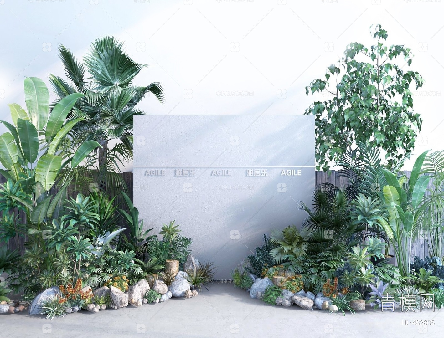 【园林景观绿植组合3D模型】-现代VR有灯光有贴图MAX2016园林景观绿植组合3d模型下载-ID482805-免费3Dmax模型库 - 青模 ...