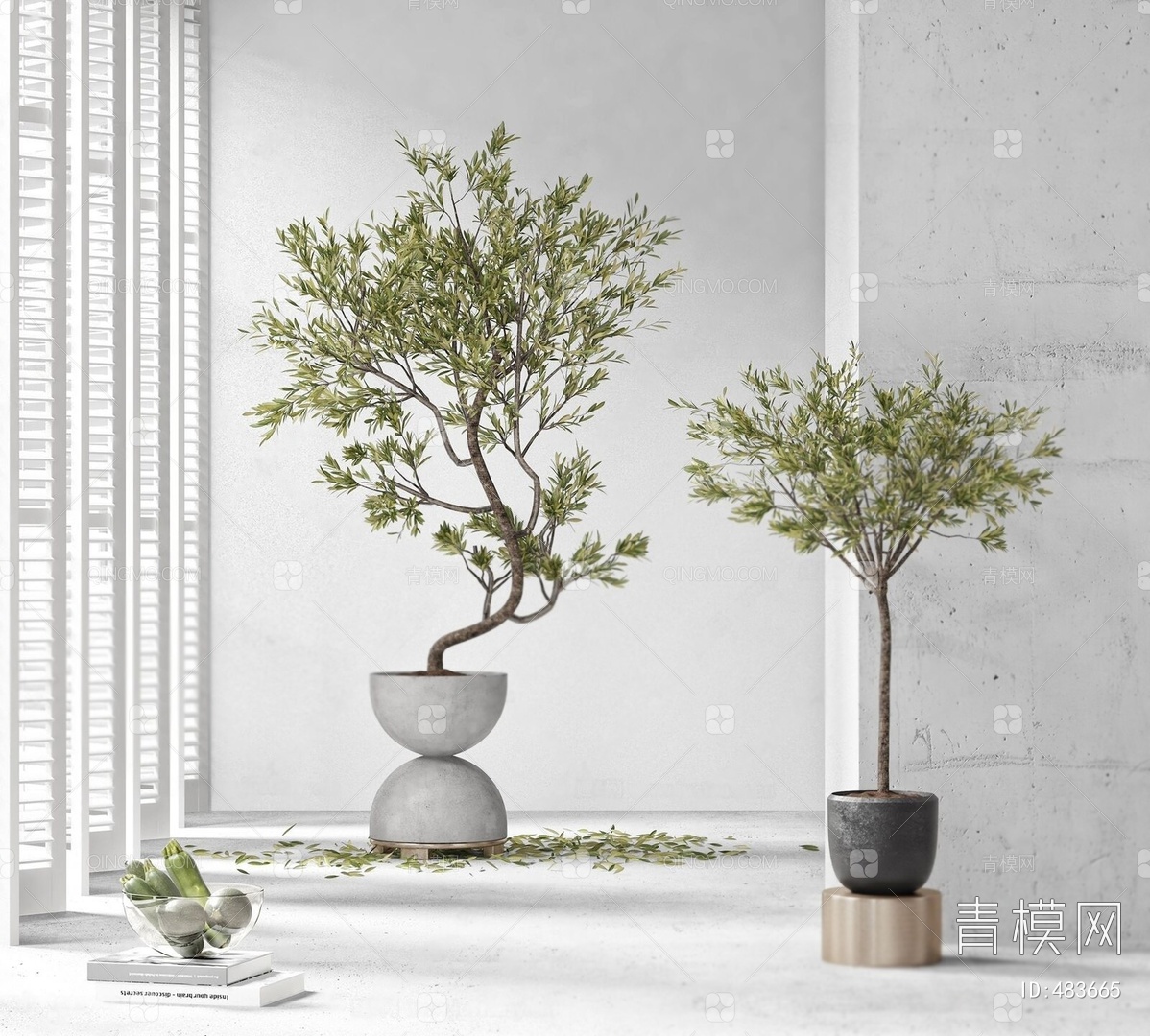 【盆栽盆景植物组合3D模型】-现代VR有灯光有贴图MAX2014盆栽盆景植物组合3d模型下载-ID483665-免费3Dmax模型库 - 青模 ...
