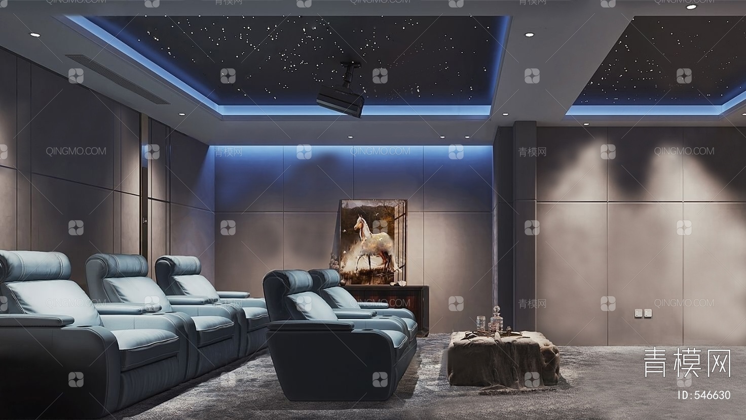 【影音室3D模型】-现代VR有灯光有贴图MAX2014影音室3d模型下载-ID546630-免费3Dmax模型库 - 青模3d模型网