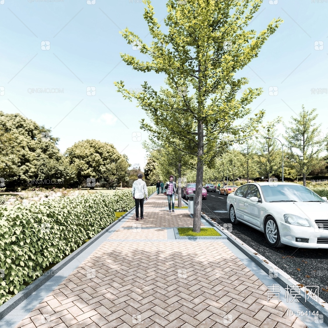 市政道路绿化效果图设计图__景观设计_环境设计_设计图库_昵图网nipic.com