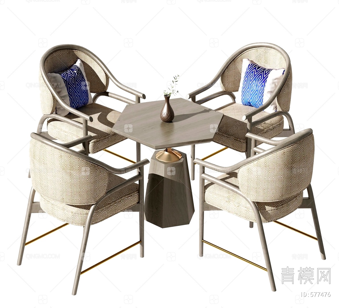 【休闲桌椅组合3D模型】-VR新中式有灯光有贴图MAX2014休闲桌椅组合3d模型下载-ID577476-免费3Dmax模型库 - 青模3d模型网