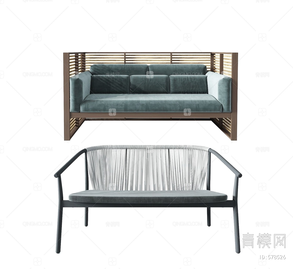 【户外双人沙发3D模型】-现代VR有灯光有贴图MAX2016户外双人沙发3d模型下载-ID578526-免费3Dmax模型库 - 青模3d模型网