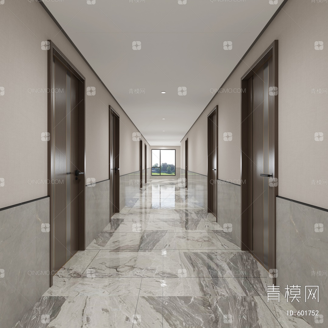 【走廊过道3D模型】-现代VR有灯光有贴图MAX2016走廊过道3d模型下载-ID601752-免费3Dmax模型库 - 青模3d模型网
