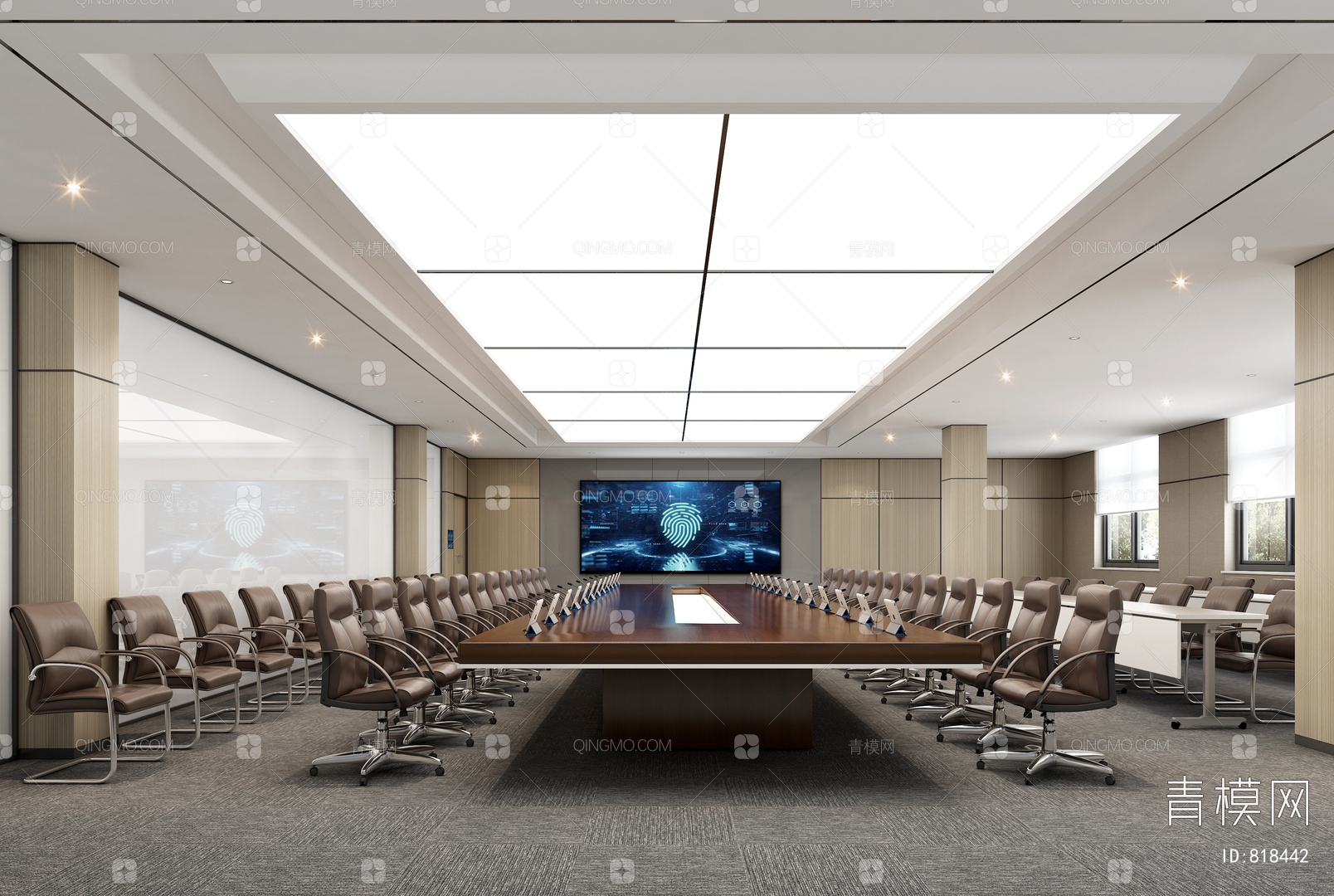 【视频会议室指挥室3D模型】-现代VR有灯光有贴图MAX2016视频会议室指挥室3d模型下载-ID818442-免费3Dmax模型库 - 青模 ...