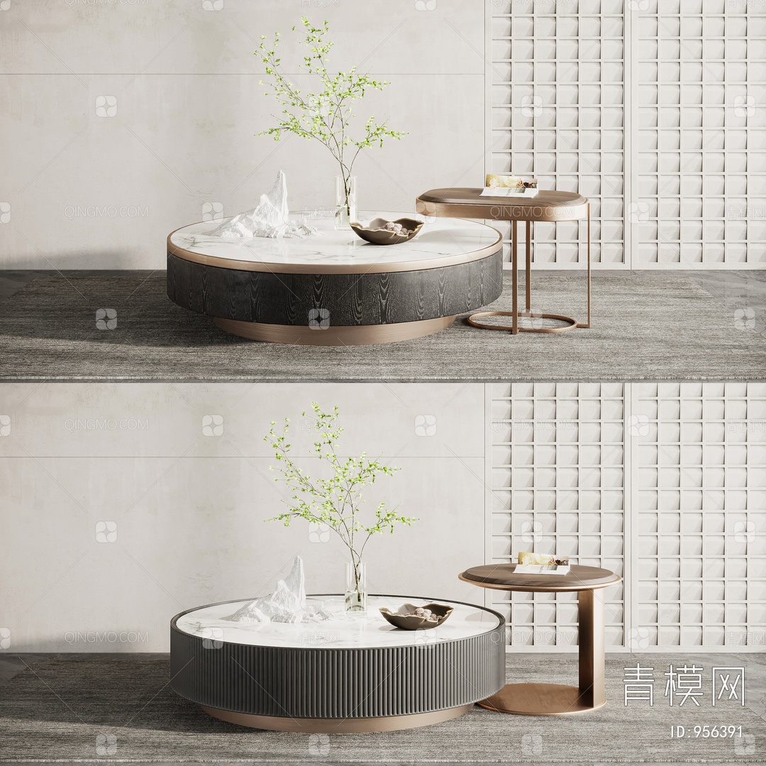 【茶几3D模型】-现代VR无灯光有贴图MAX2016茶几3d模型下载-ID956391-免费3Dmax模型库 - 青模3d模型网