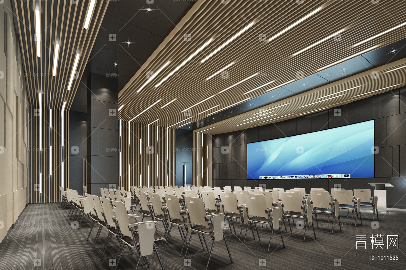 【多功能厅 会议室3D模型】-现代VR有灯光有贴图MAX2014多功能厅 会议室3d模型下载-ID1011525-免费3Dmax模型库 - 青 ...