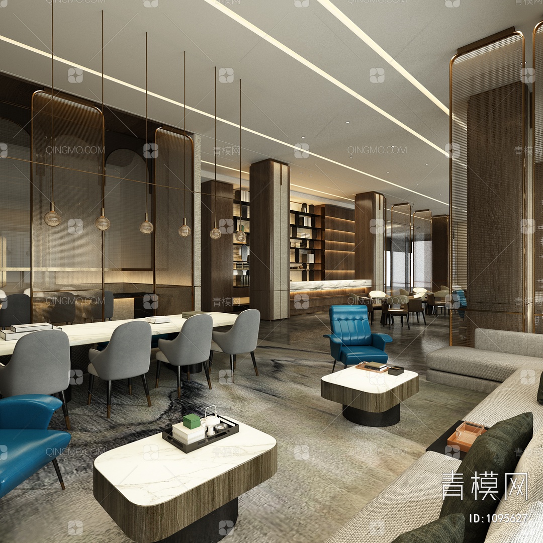 【酒店接待区 休息区 洽谈区3D模型】-现代VR有灯光有贴图MAX2014酒店接待区 休息区 洽谈区3d模型下载-ID1095627-免费 ...