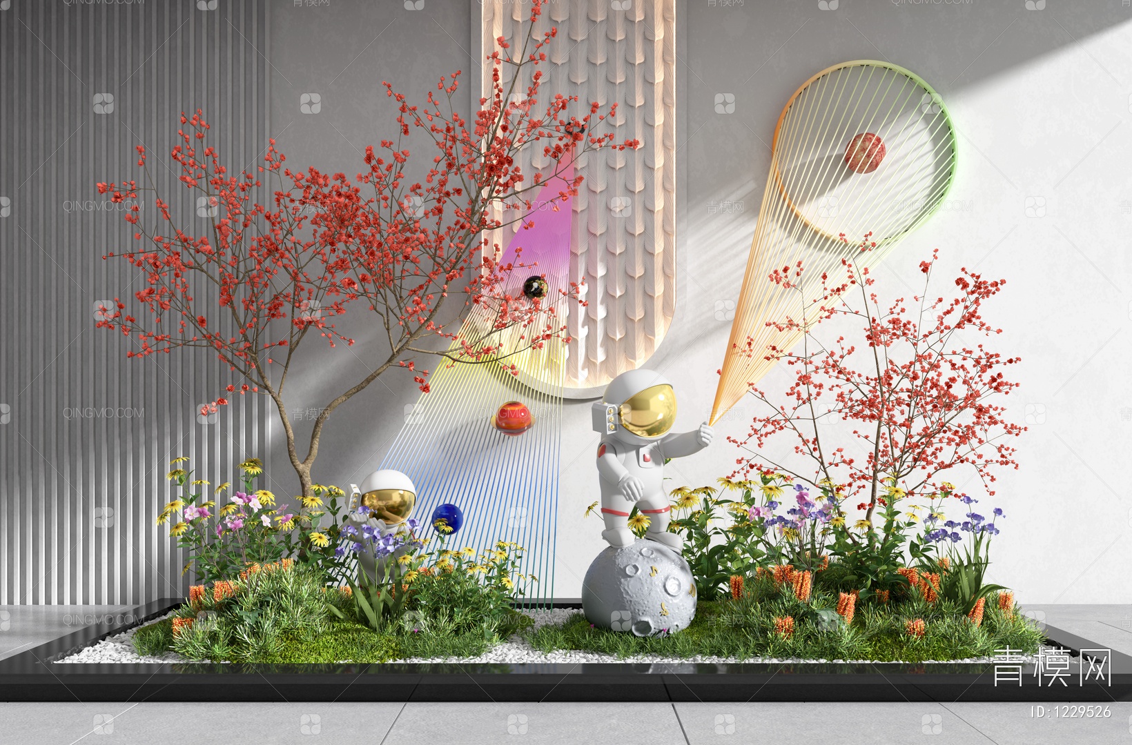 【植物堆3D模型】-现代VR有灯光有贴图MAX2014植物堆3d模型下载-ID1229526-免费3Dmax模型库 - 青模3d模型网