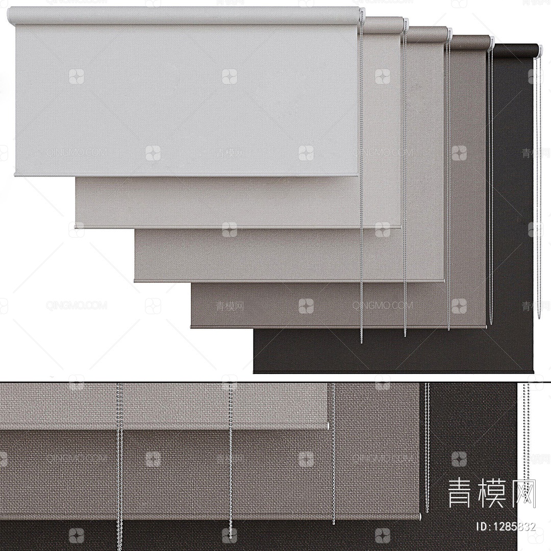 【布艺卷帘 窗帘3D模型】-现代VR无灯光有贴图MAX2016布艺卷帘 窗帘3d模型下载-ID1285832-免费3Dmax模型库 - 青模3d模型网