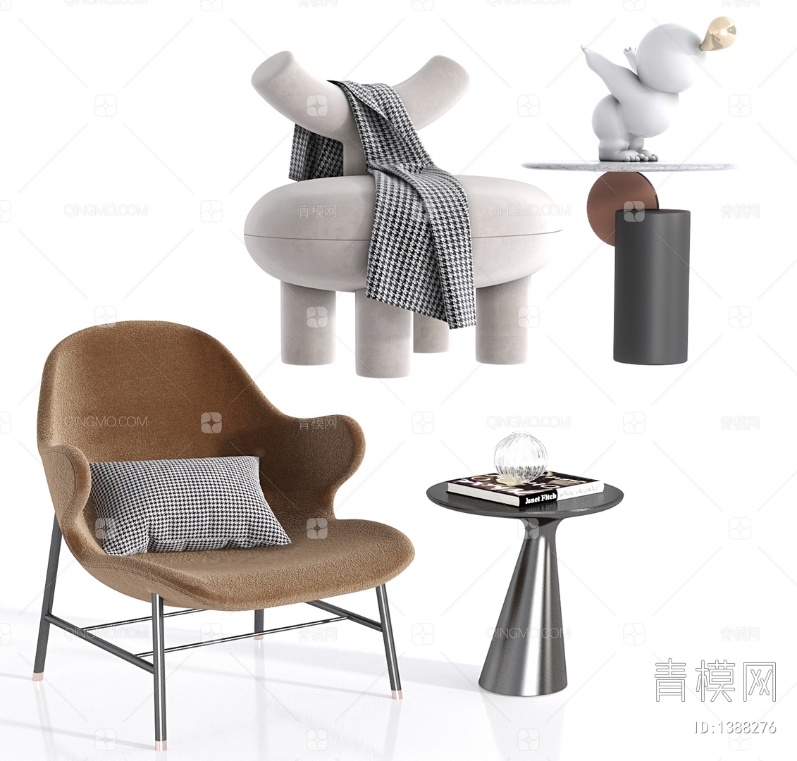 【休闲椅3D模型】-现代VR无灯光有贴图MAX2016休闲椅3d模型下载-ID1388276-免费3Dmax模型库 - 青模3d模型网