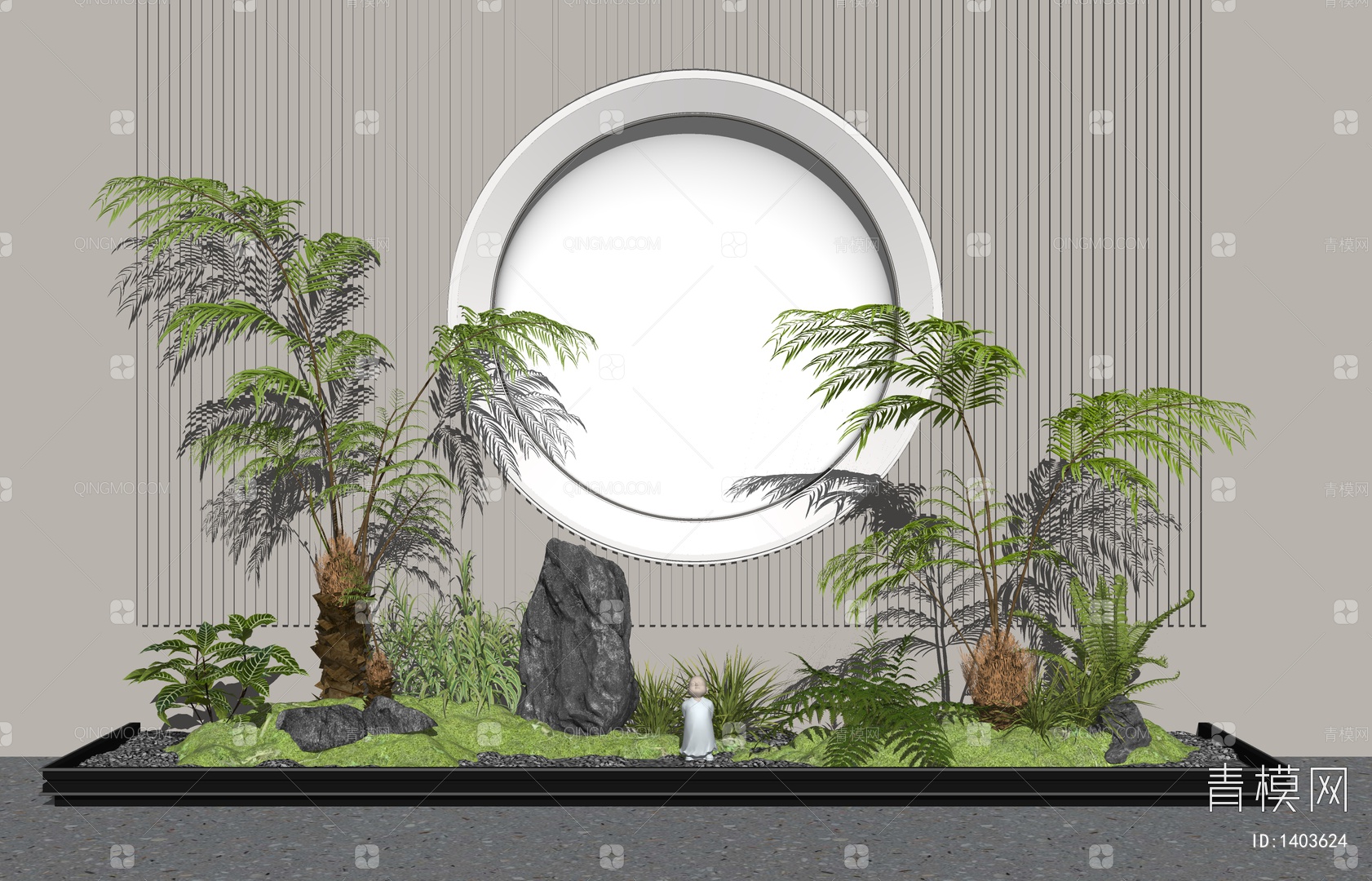 【室内景观造景SU模型】-现代SU8.0Enscape有室内景观造景SU模型下载-ID1403624-免费SU模型库 - 青模SU模型网