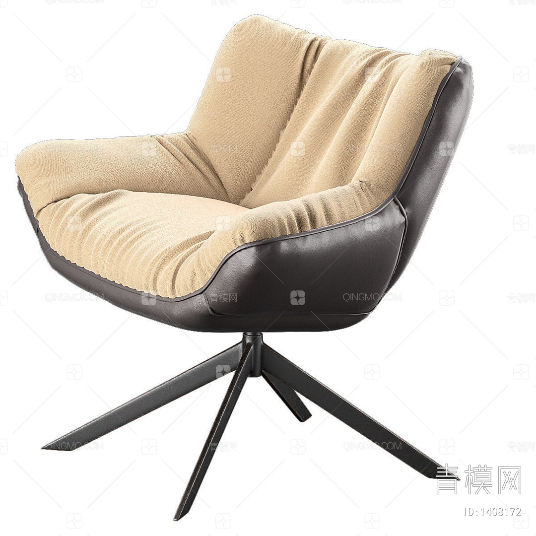 【布艺休闲椅3D模型】-现代VR无灯光有贴图MAX2016布艺休闲椅3d模型下载-ID1408172-免费3Dmax模型库 - 青模3d模型网