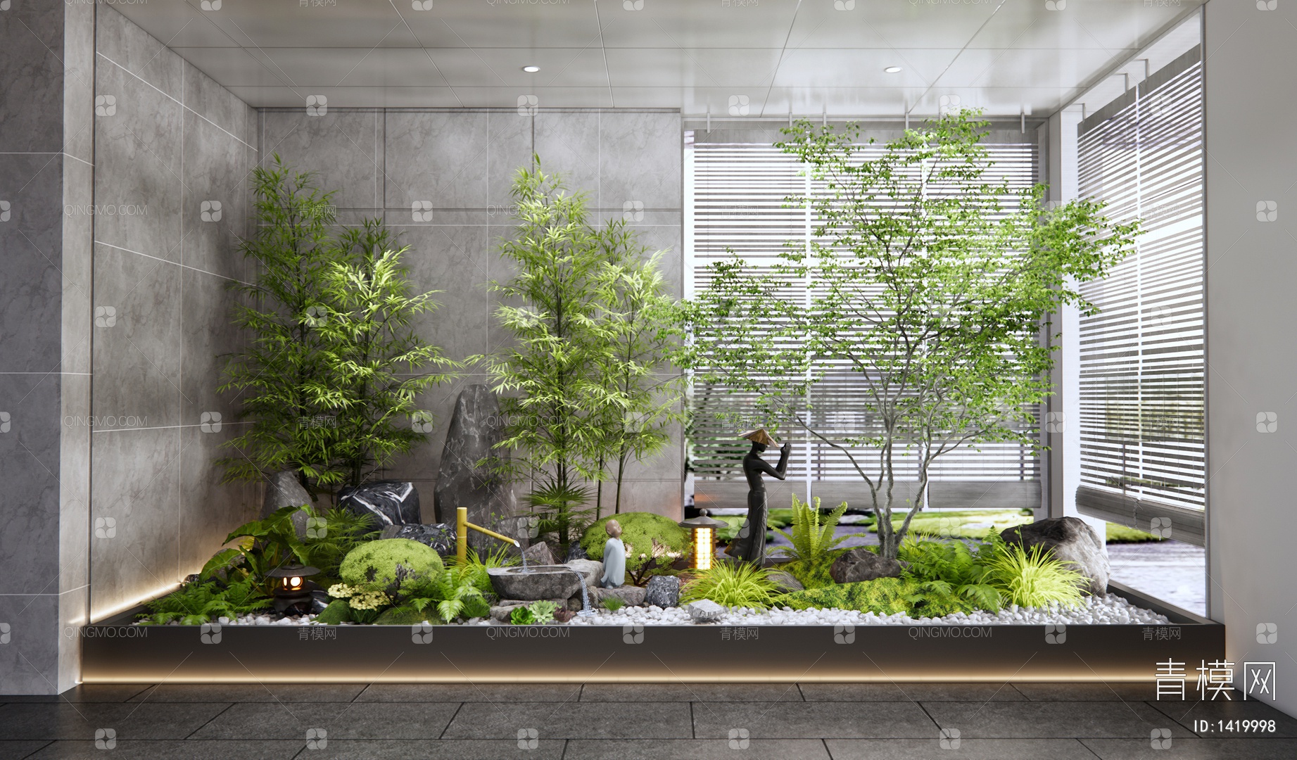 【室内景观造景3D模型】-现代VR无灯光有贴图MAX2016室内景观造景3d模型下载-ID1419998-免费3Dmax模型库 - 青模3d模型网
