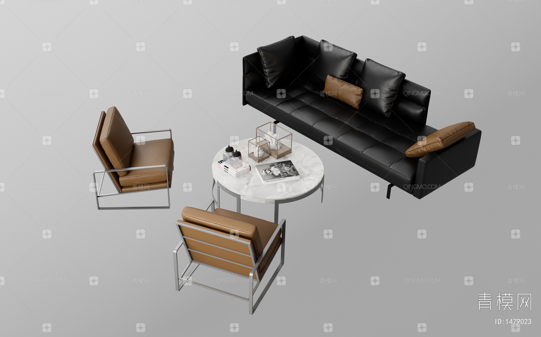 【沙发茶几组合3D模型】-现代VR无灯光有贴图MAX2016沙发茶几组合3d模型下载-ID1479023-免费3Dmax模型库 - 青模3d模型网