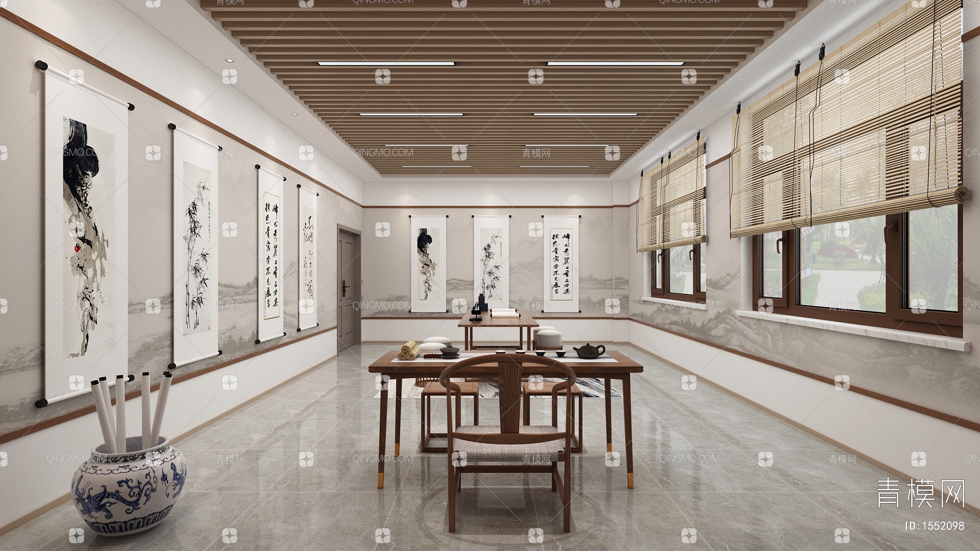 中式书房 - 效果图交流区-建E室内设计网