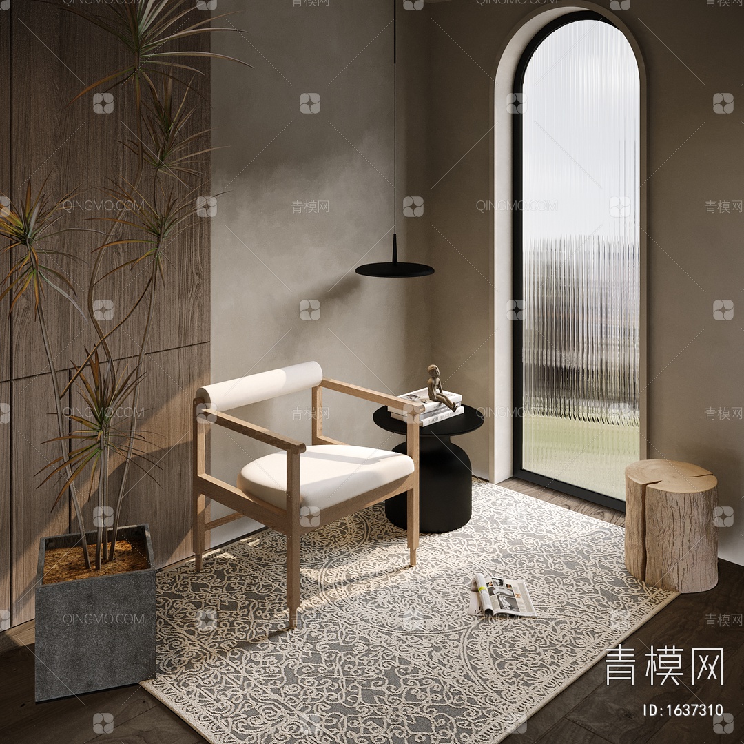 【休闲区座椅,摆件 单椅3D模型】-CR侘寂有灯光有贴图MAX2016休闲区座椅,摆件 单椅3d模型下载-ID1637310-免费3Dmax ...