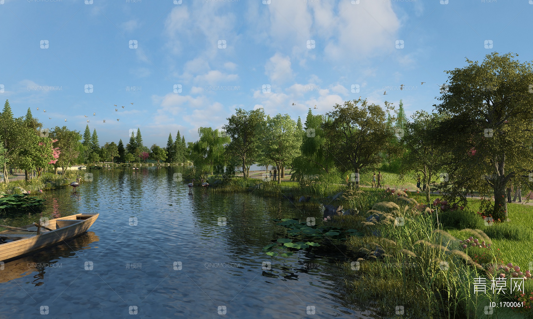 【公园景观3D模型】-现代VR有灯光有贴图MAX2016公园景观3d模型下载-ID1700061-免费3Dmax模型库 - 青模3d模型网