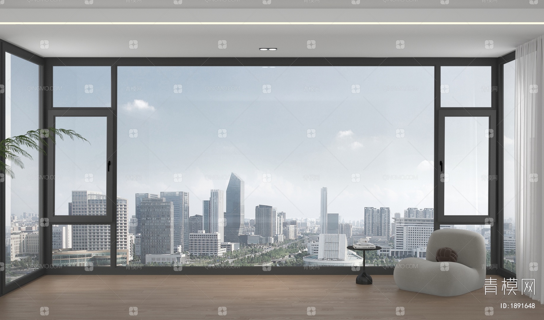【落地窗3D模型】-现代VR无灯光有贴图MAX2016落地窗3d模型下载-ID1891648-免费3Dmax模型库 - 青模3d模型网