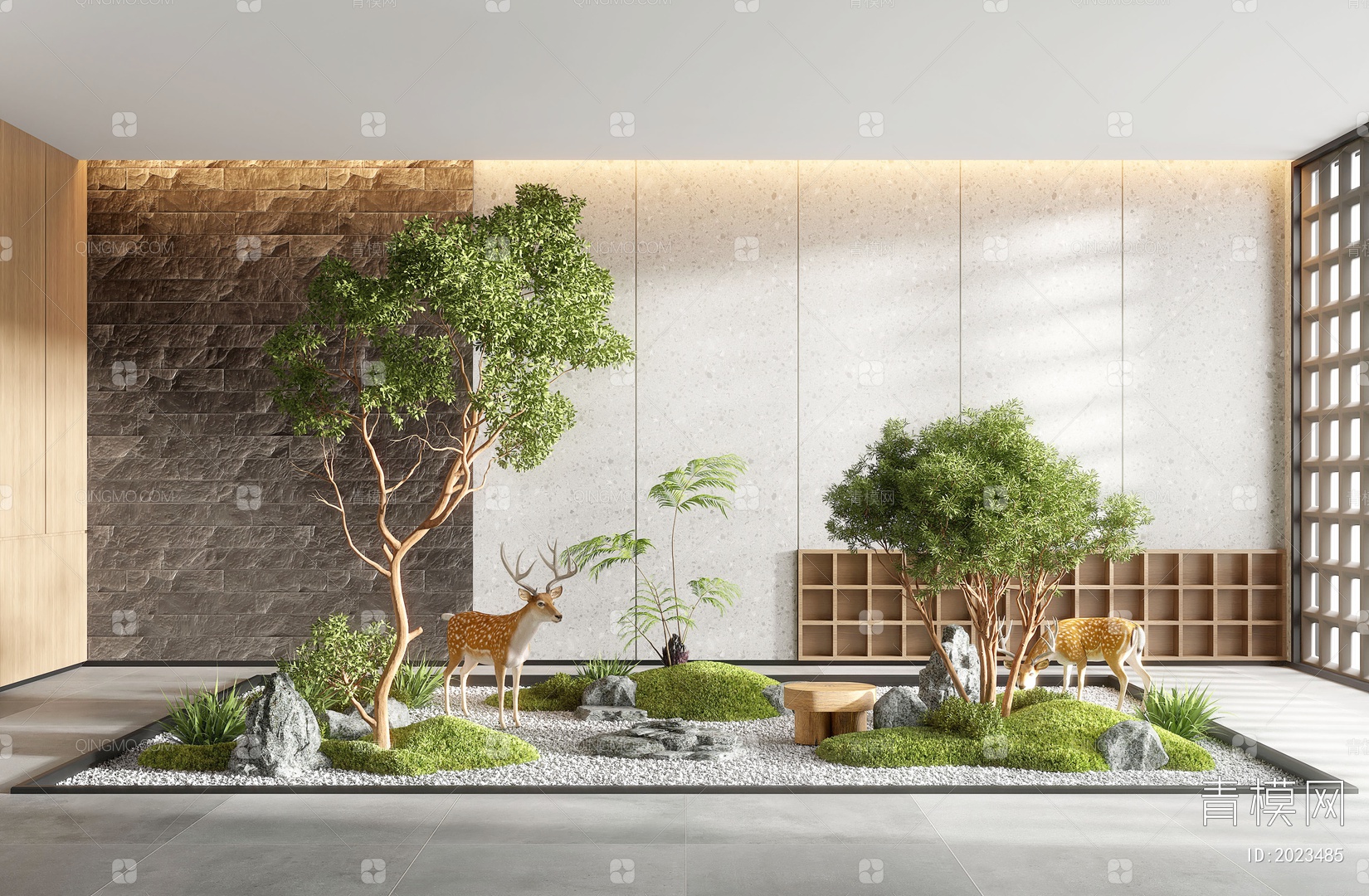 【室内景观造景3D模型】-现代VR有灯光有贴图MAX2016室内景观造景3d模型下载-ID2023485-免费3Dmax模型库 - 青模3d模型网