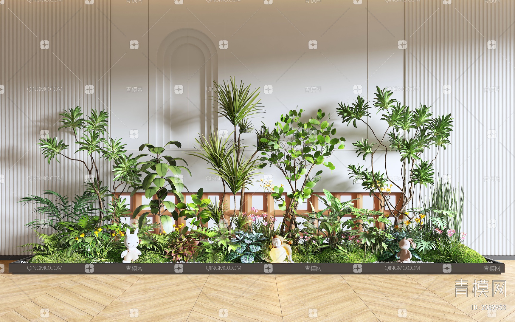 【室内景观造景3D模型】-现代VR有灯光有贴图MAX2016室内景观造景3d模型下载-ID2089953-免费3Dmax模型库 - 青模3d模型网