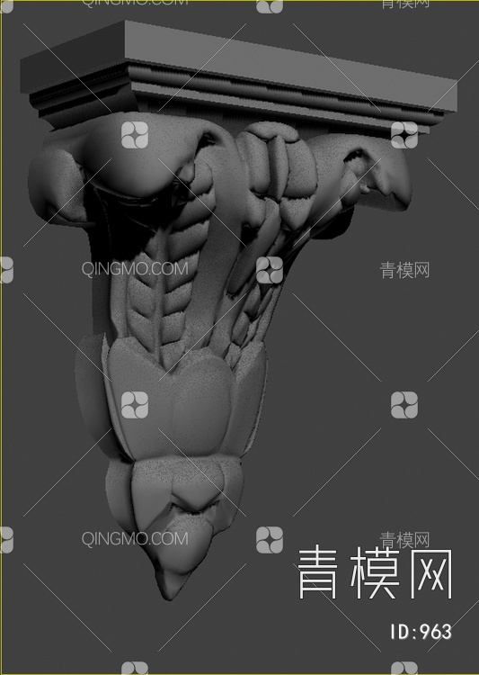 雕花柱头3D模型下载【ID:963】