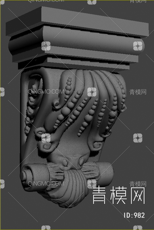 雕花柱头3D模型下载【ID:982】