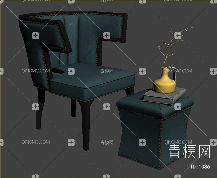 沙发椅3D模型下载【ID:1386】
