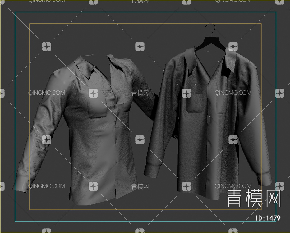 衣服衬衫长袖3D模型下载【ID:1479】
